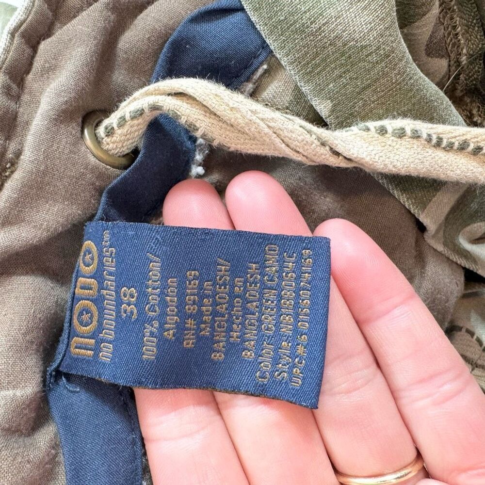 Y2k Vintage No Boundaries Short Mens 38 Green Mid Rise Camouflage Cargo Cotton - Picture 10 of 10